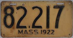 Massachusetts police license plate