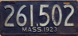 Massachusetts police license plate