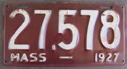 Massachusetts police license plate