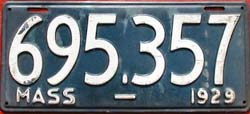 Massachusetts police license plate