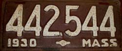 Massachusetts police license plate