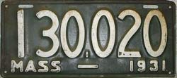 Massachusetts police license plate