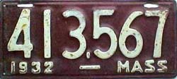 Massachusetts police license plate