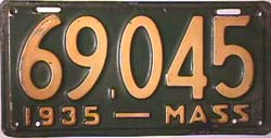 Massachusetts police license plate