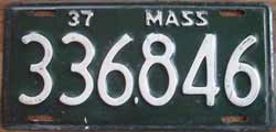 Massachusetts police license plate