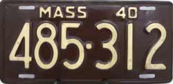 Massachusetts police license plate