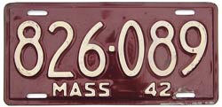 Massachusetts police license plate