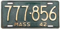 Massachusetts police license plate