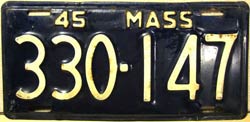 Massachusetts police license plate