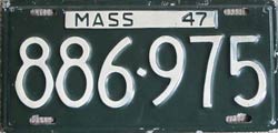 Massachusetts police license plate