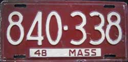 Massachusetts police license plate