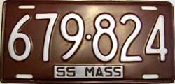 Massachusetts police license plate