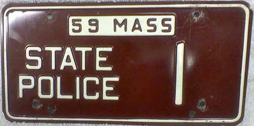 Massachusetts police license plate image