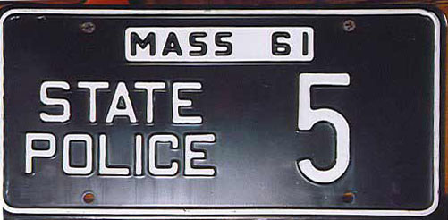 Massachusetts police license plate image