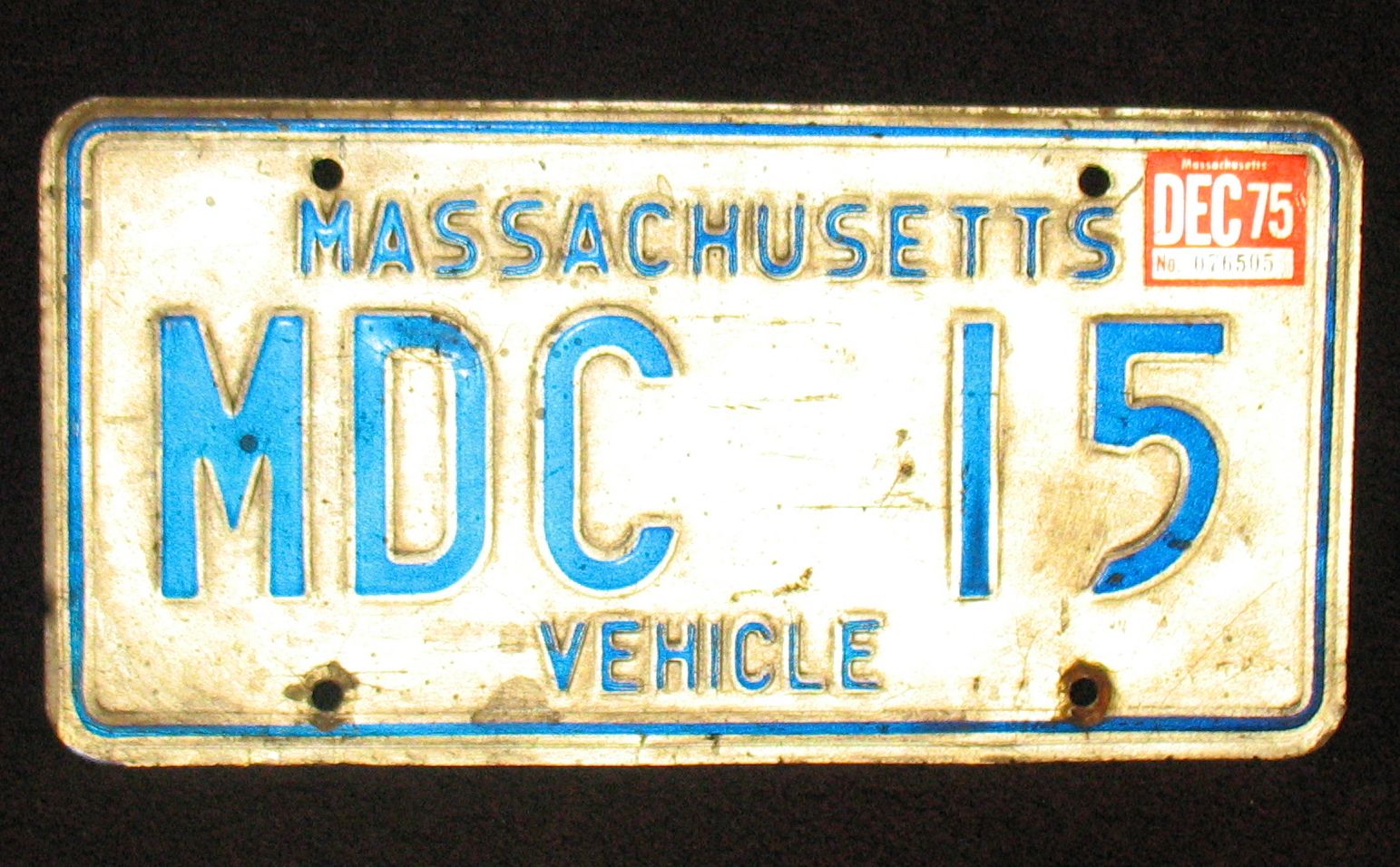 Massachusetts police license plate image