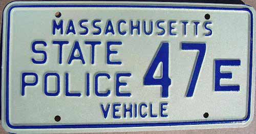 Massachusetts police license plate image