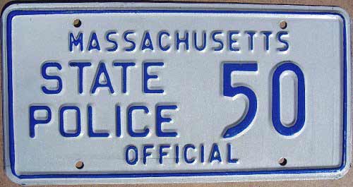 Massachusetts police license plate image