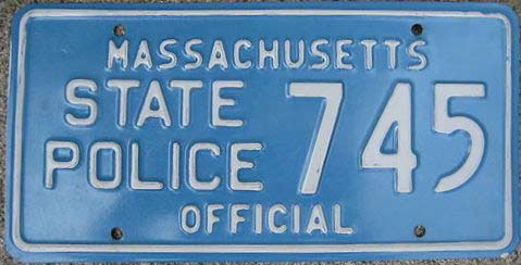 Massachusetts police license plate image