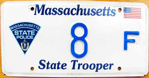 Massachusetts police license plate image