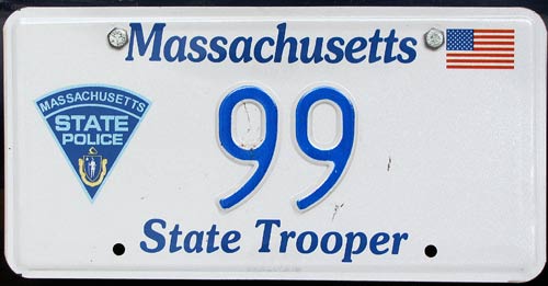 Massachusetts police license plate image