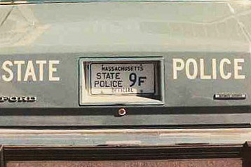 Massachusetts police license plate image