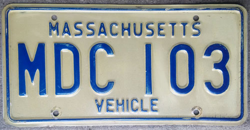 Massachusetts police license plate image