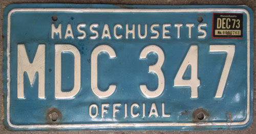 Massachusetts police license plate image