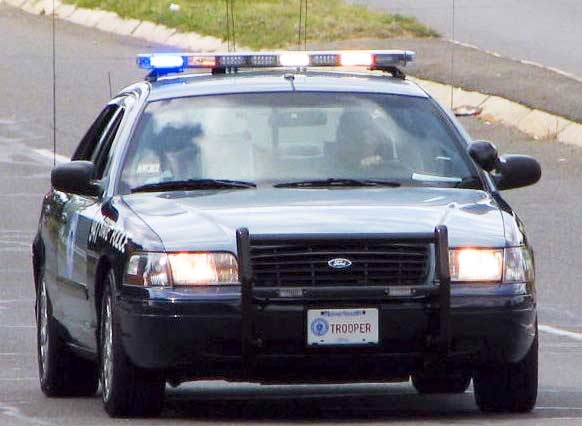 Massachusetts police license plate image