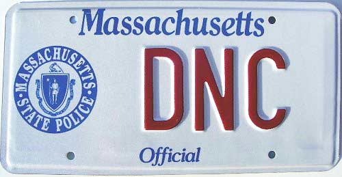 Massachusetts police license plate image