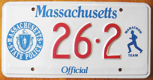 Massachusetts police license plate image