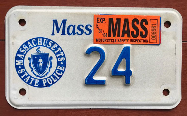 Massachusetts police license plate image