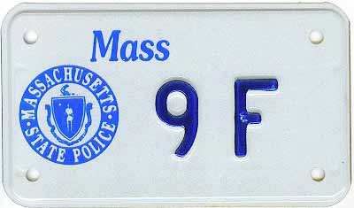 Massachusetts police license plate image