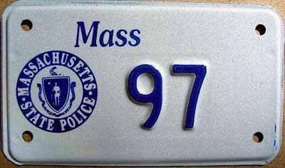 Massachusetts police license plate image