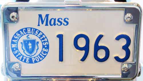 Massachusetts police license plate image