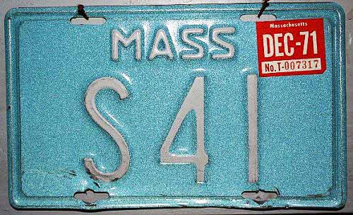 Massachusetts police license plate image