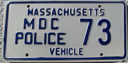 Massachusetts police license plate image