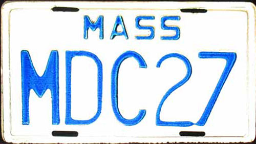 Massachusetts police license plate image