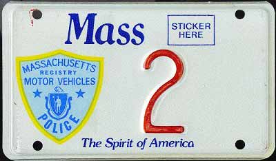 Massachusetts police license plate image