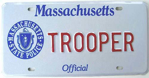 Massachusetts police license plate image