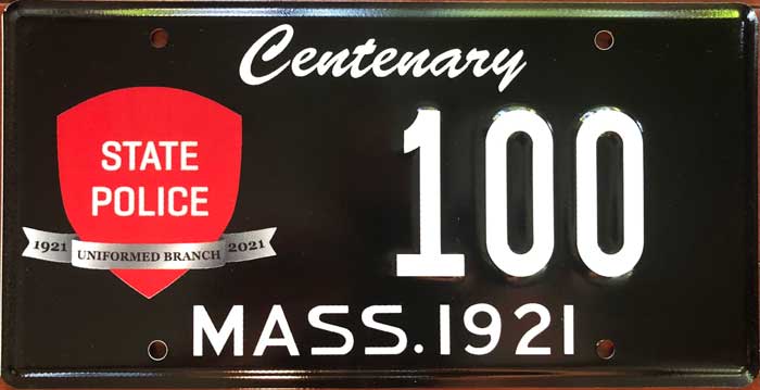 Massachusetts police license plate image