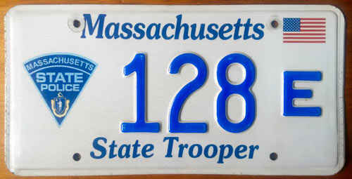 Massachusetts police license plate image