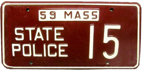 Massachusetts police license plate image