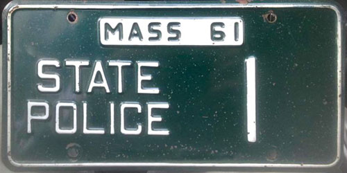 Massachusetts police license plate image