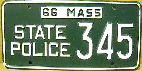 Massachusetts police license plate image