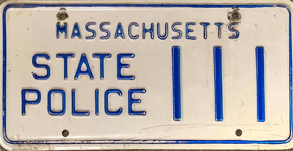 Massachusetts police license plate image