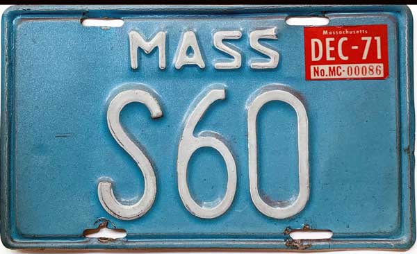 Massachusetts police license plate image