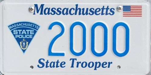 Massachusetts police license plate image