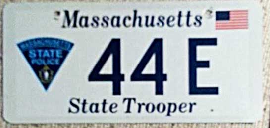 Massachusetts police license plate image