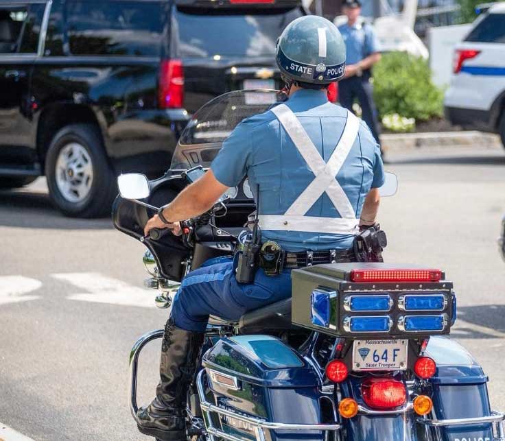 Massachusetts police license plate image