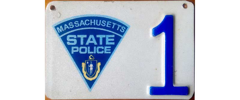 Massachusetts police license plate image